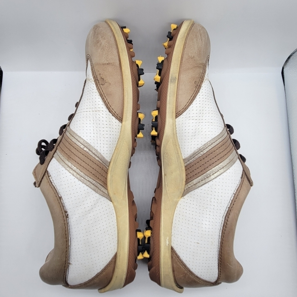 ECCO Women's Hydromax Tan White Golf Shoes Size 41 US 10 Round Toe - Picture 6 of 15
